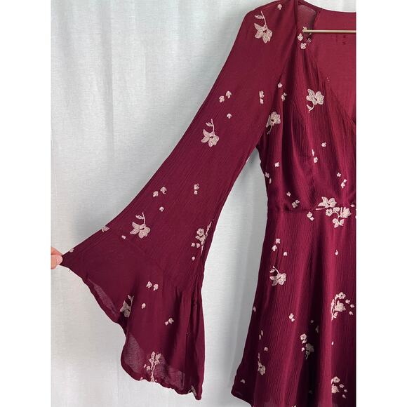 Free People Dress Jasmine Floral Embroidered Mini Boho Western ASO Maya Hart - Picture 6 of 9